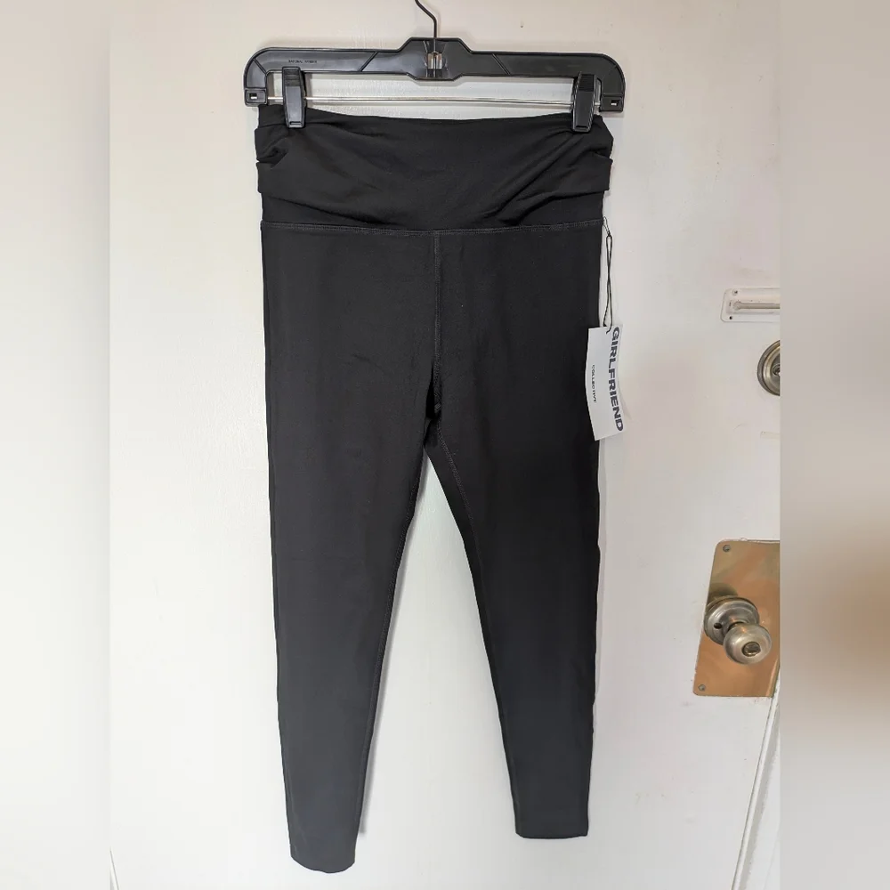girlfriend collective Black Compressive Pleated Waistband Legging Size Medium - Picture 6 of 14
